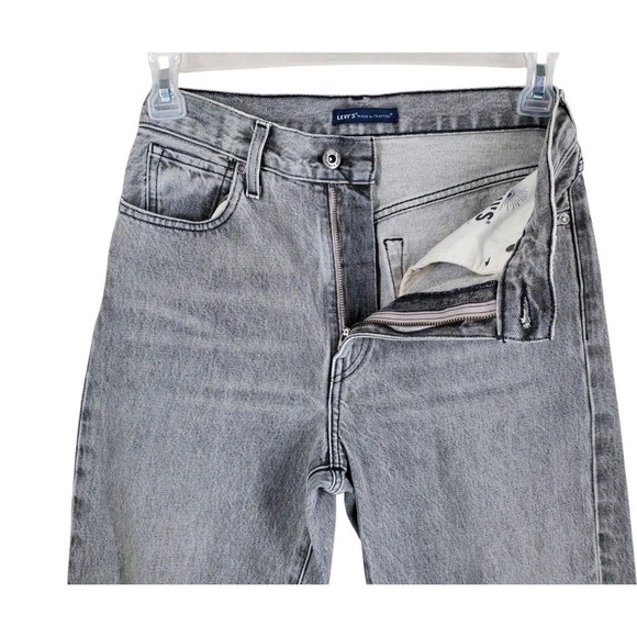 Levis Made Crafted Column Pant Jean Wmn 26x30 Gray Hi Rise Organic Cotton(28x30) - Picture 8 of 15